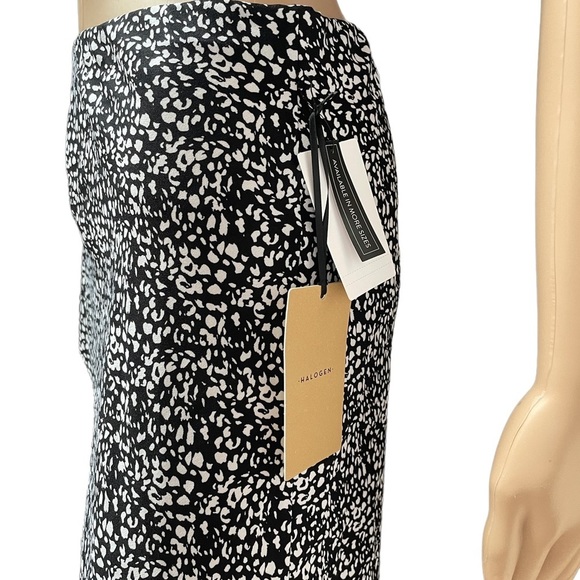 NWT Halogen black white print midi skirt size XS - Picture 4 of 11